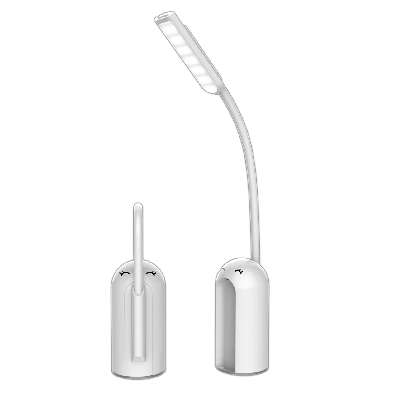 Cute Portable LED Desk Lamp with Power Bank Charger 5000 mAh (White)